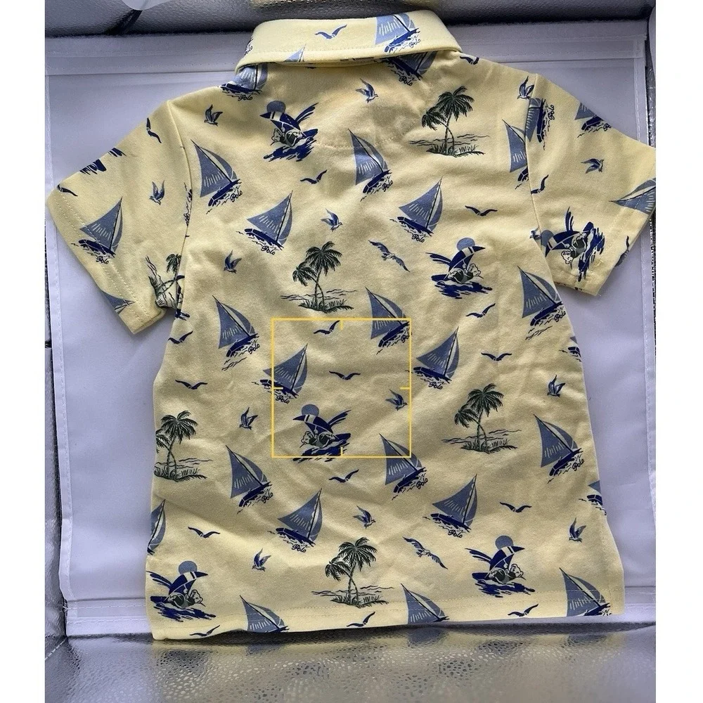 Ralph Lauren Boys 12 Mos Polo Butter Yellow Bears Boats Details In Description